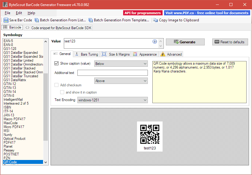 Free id barcode generator for windows 10